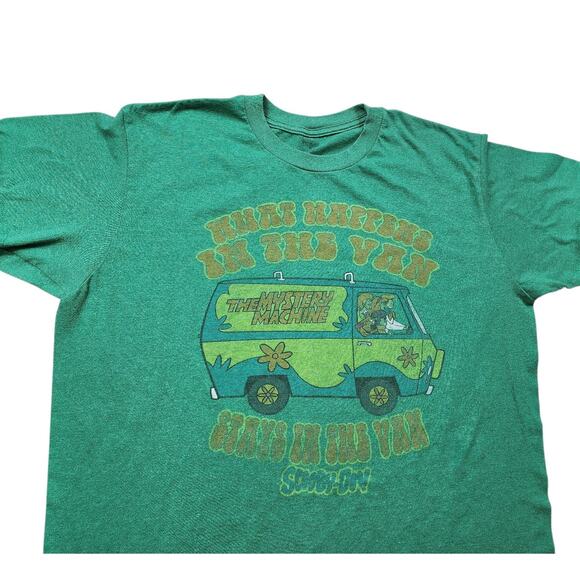 Scooby Doo Mystery Machine T Shirt Large Womens XL Graphic What Happens Van Y2K - Picture 1 of 16